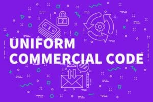 Conceptual business illustration with the words uniform commercial code